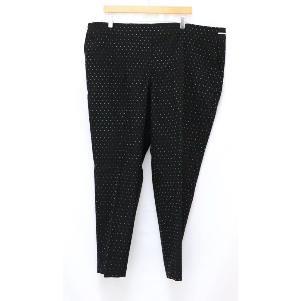 NWOT Samoon Plus Size Stretch Pull-On Slim Pants 22 Dotted print office business
